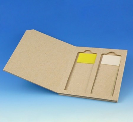 Objektglassmappe i papp for 2 glass, pakke av 1000 stk. 